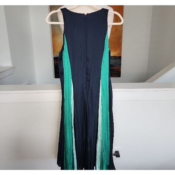 Banana Republic Navy and Green Midi Dress Size 6 - Picture 4 of 5